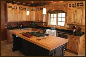 Pin By Kathy Eskridge On Home Ideas Log Home Kitchens Pine Kitchen Cabinets Hickory Kitchen Cabinets