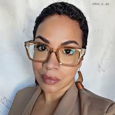 Grover Rectangle Eyeglasses and Champagne Color Frames