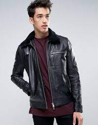 Barneys Leather Jacket With Sherpa Collar Leather Jacket Best Leather Jackets Jackets