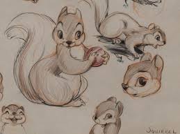 Bambi Lost Characters Squirrel Illustration Squirrel Art Animal Drawings