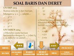 Jumlah sepuluh suku pertama deret. Baris Dan Deret Geometri Ppt Download