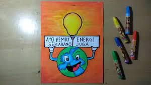 Cara Membuat Gambar Poster Hemat Energi Listrik Youtube