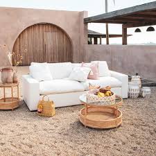 The round air coffee table is distinguished for its elegant, essential lines. Bermuda Side Table In Natural Rattan Oz Design Furniture