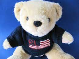 Ralph Lauren Teddy Bear U S Flag Sweater 15 Tall Plush Jointed Legs Excellent Ralphlauren Teddy Bear Teddy Bear Plush Plush Stuffed Animals