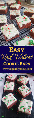 These Red Velvet Cookie Bars Are Super Easy But Very Impressive They Re The Perfect Treat For Any Holida Red Velvet Cookie Bars Red Velvet Cookies Cookie Bars