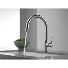 We have 2 touch 2 o faucets in our kitchen. Waterhouse Delta Stainless Steel Trinsic Single Handle Pull Down Kitchen Faucet T