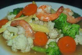 Squid goreng dengan garam dan lada campur. Resepi Sayur Campur Ala Cina