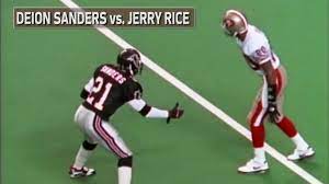 Jerry Rice Vs Deion Sanders Head To Head Highlights The Goat Vs Prime Time Nfl Usa Sports Video Dailymotion