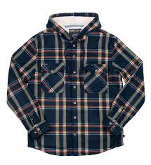 Howitzer | Allegiance Hooded Flannel | XL | Navy/Orange
