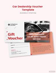 Free Car Dealership Voucher Template Word Doc Psd Indesign Illustrator Publisher Car Repair Service Diy Fails Best Gas Mileage