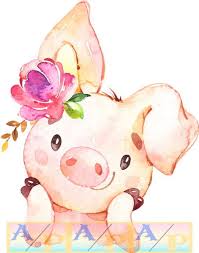 Pig Nursery Print Or Girl S Baby Shower Decoration Etsy Cute Drawings Whimsical Art Pig Art