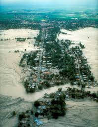 A valley that, having been flooded by the sea, now exists as a bay or estuary. Lahars Move Rapidly Down Valleys Like Rivers Of Concrete