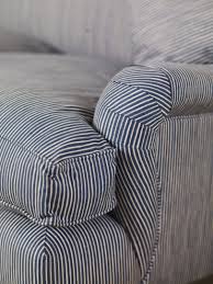 The weight and texture of a fabric is key — choosing a similar type of fabric for accent pillows, poufs and chairs can help make your striped sofa fit in. Poulton Stripe Fermoie Striped Sofa Cheap Home Decor Cheap Decor