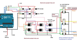 Three Phase Inverter Circuit Electronics Projects Diy Electronic Circuit Projects Electronics Projects