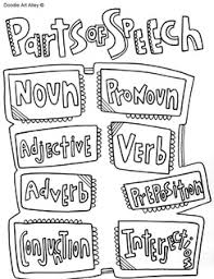 There exercises can cater to the complete beginner as well as a proficient user of english language who might just want to brush up their grammar. Parts Of Speech Coloring Pages Classroom Doodles