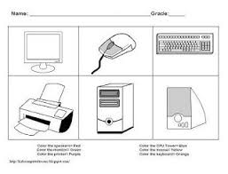 Black And White Computer Parts Name And Pictures Picture Kids Computer Computer Lessons Computer Lab Lessons