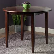 Winsome Wood Clayton Round Drop Leaf Dining Table Walnut Finish Walmart Com Drop Leaf Table Casual Dining Table Solid Wood Dining Table