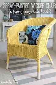 House By Hoff 30 Thursday A Spray Painted Wicker Chair Wicker Chair Makeover Wicker Chair Painting Wicker Furniture