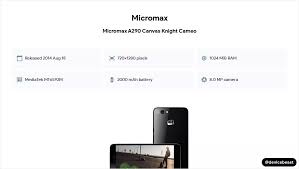 Micromax A290 Canvas Knight Cameo Full ...