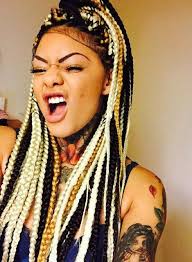 Platinum Blonde Black And Blonde Box Braids Mixed Black And Blonde Hair Blonde Box Braids Inspiration Afro Hair Hairstyle Hair Styles Blonde Box Braids Ghana Braids Hairstyles