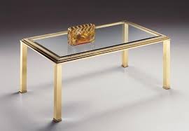 Modus reese rectangular coffee table. Rectangular Coffee Table For Living Room Brass And Glass Idfdesign