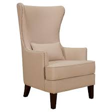 Man sitting in high back chair in haunted house. Karson High Back Upholstered Chair Natural Picket House Furnishings Target