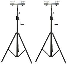 2 Dj Pro Lighting 10 Foot Crank Light Stand 2 Square Truss T Bar Adapter Walmart Com Walmart Com