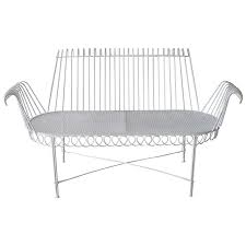 Mathieu Mategot Cap D Ail Settee In White Wrought Iron Wrought Iron Vintage Chairs Seating