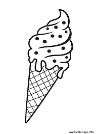 Dessin cornet de glace : Coloriage Grand Cornet De Creme Glace Au Chocolat Vacance Ete Jecolorie Com