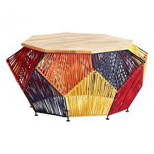 5 out of 5 stars. Temper Multicoloured Coffee Table Cotton Cord Mango Wood Multi Coloured Clanbay