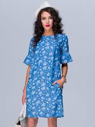 Plate Sinee V Print Jet 2463611 Dresses Shift Dress Floral Ruffle