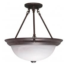 Nuvo 15 Semi Flush Mount Ceiling Light Fixture Old Bronze Alabaster Glass Nuvo 60 210 Homelectrical Com