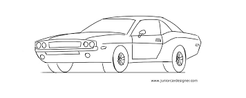 Black And White Dodge Challenger Clipart How To Draw A Muscle Car Dodge Challenger Cars Junior Dodge Challenger Drawings