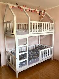 Zwei Stockige Kinder Bett Haus Echt Holz Bett Kiefer Bett Montessori Bett Kinder Bett Haus Haus Bett Boden Bett Gemalt Kleinkind Haus Bett In 2020 Bunk Beds With Storage Bunk Beds Bed