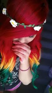 Dyed Hair Red Yellow Green Hair Rasta Hair C Rasta Hair Hair Color Bright Hair Colors