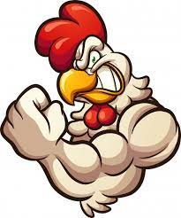 Strong Chicken Mascot Cartoon Chicken Cartoon Clip Art Chicken Vector