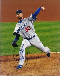 MARK HENDRICKSON LOS ANGELES DODGERS ACTION SIGNED 8x10
