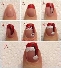 Red french with little white snowflakes. 20 Cutest Christmas Nail Art Diy Ideas Fabric Art Diy