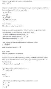 4 dalam sebuah kotak terdapat 8 buah bola kecil sebesar kelereng terdiri dari 5 buah bola berwarna merah dan 3 bola berwarna putih. Sebuah Kantong Berisi 6 Bola Hitam Dan 4 Bola Kuning Jika Diambil 3 Bola Sekaligus Secara Acak Brainly Co Id