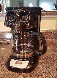 Black Skull Head Coffee Maker Bad Juju Thegeeteredcoffeefiend Goth Home Decor Gothic Home Decor Skull Decor