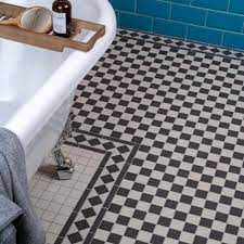 Mosaic floor tiles with border. Churchill Snow Midnight Border Tiles Walls And Floors