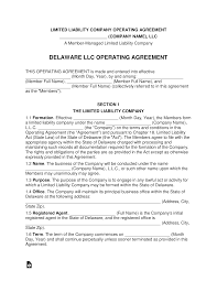 Llc operating agreement (delaware) (short form). Delaware Multi Member Llc Operating Agreement Form Eforms