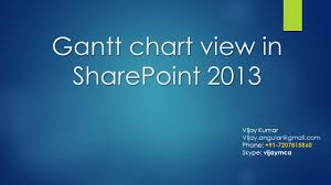Gantt Charts In Sharepoint 2013