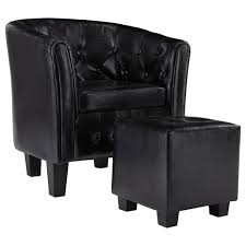 Leder cocktailsessel ledersessel sessel schwarz 2 stück echtleder. Vidaxl Sessel Mit Fusshocker Schwarz Kaufland De
