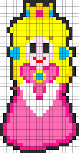 Princess Peach Perler Bead Pattern Pixel Art Perles Hama Perles Perler Et Point De Croix