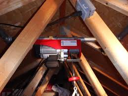 Would like to install some kind of lift pulley system to aid in moving light storage to my attic. Garage Attic Electric Hoist 7 Steps With Pictures Instructables
