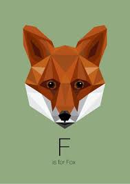 F Is For Fox Art Print By Linnmaria Ink Society6 Geometric Animals Geometric Art Fox Art Print