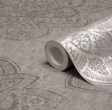 Black And Silver Wallpaper B Q Treasure Marcasite Metallic Effect Wallpaper Departments Diy At B Q Metallic Wallpaper Wallpaper Living Room Black Grey Living Room