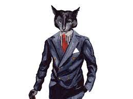 Cat In Suit Print Animal Watercolor Black Cat Painting Animals In Clothes Dressedfur Fashion Illustration Cat Portrait Modern Art Print Black Cat Painting Cats Illustration Watercolor Cat