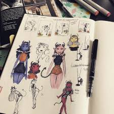 Trying To Design This Demon For The Instagram Pick My Drawing Post I Did A While Back 0 Drawings Demons Demongirls 1940s 1940spinup Pinup